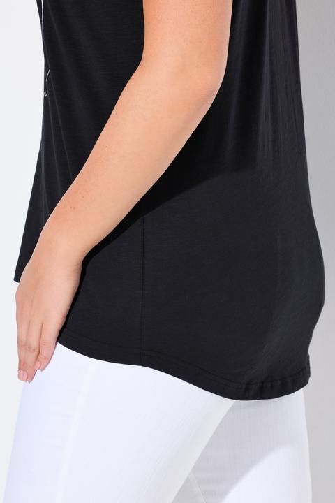 Immagine prodotto Ulla Popken T-shirt dal taglio oversize con design metallico con animale, scollo a girocollo e mezze maniche (54)