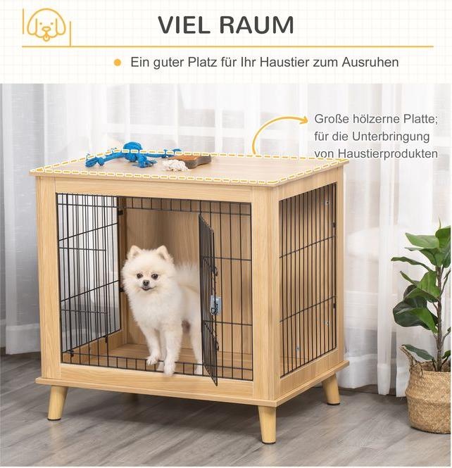 Immagine prodotto Swisshandel24 Gabbia per cani in legno Scatola da trasporto con design rialzato Scatola per cani Gabbia da (Cane)