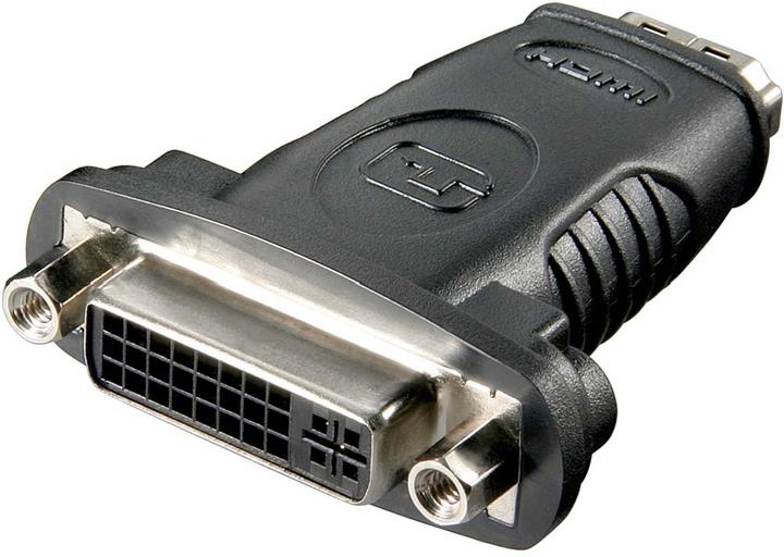 Goobay HDMI™ / DVI-I Adapter, HDMI Standard-Buchse (Typ A), Schwarz (HDMI, 2 cm)