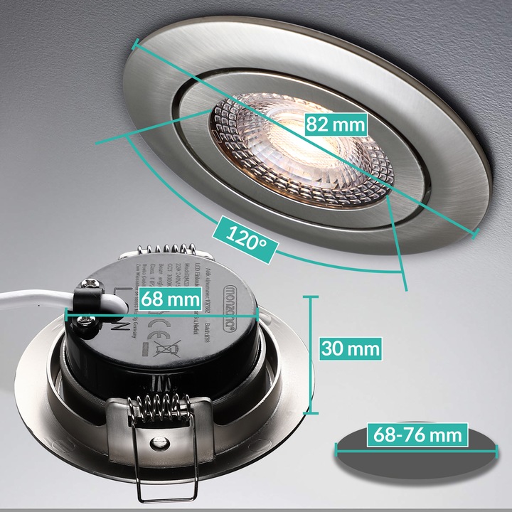 Produktbild Monzana Einbaustrahler 6er Set (400 lm)