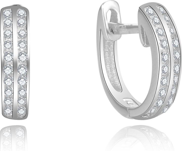 Image du produit Beneto Boucles d'oreilles ludiques en argent avec zircons clairs AGUC2697-W (L)