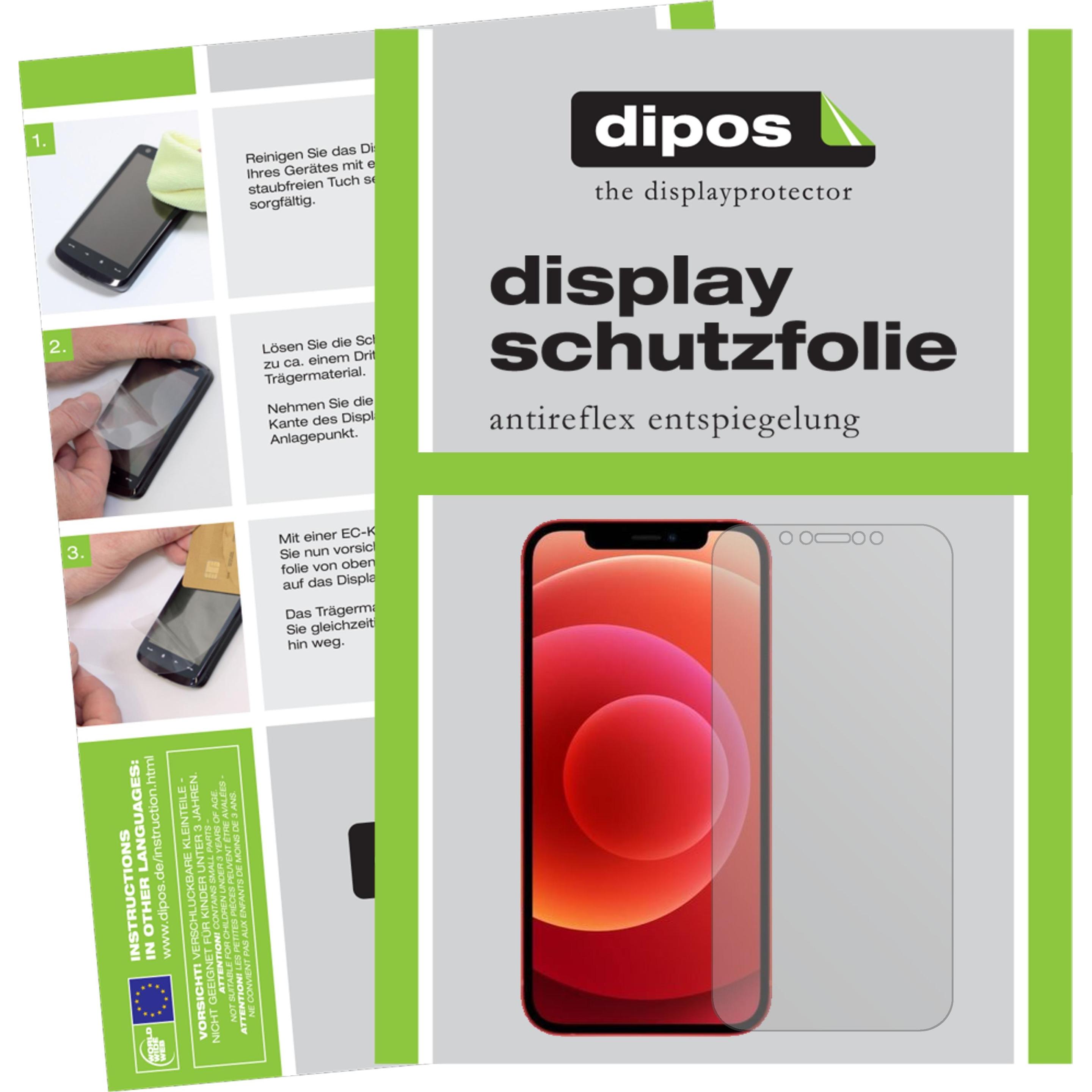 Dipos Displayschutzfolie Antireflex (1 Stück, Apple iPhone 12 Pro), Smartphone Schutzfolie, Transparent