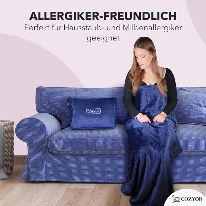 Immagine prodotto Cozyor Coperta da viaggio e cuscino da viaggio 2 in 1 per l'aereo (Cuscino per testa e collo)