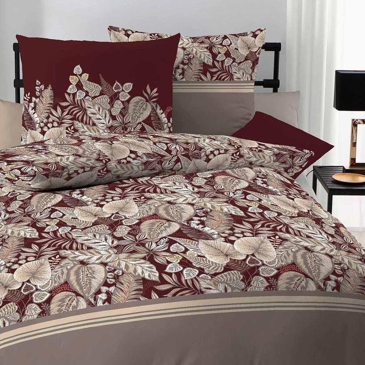 Produktbild Kaeppel Single Jersey Bettwäsche Tika burgund (Bettwäsche Set, 155x220 cm + 80x80 cm)