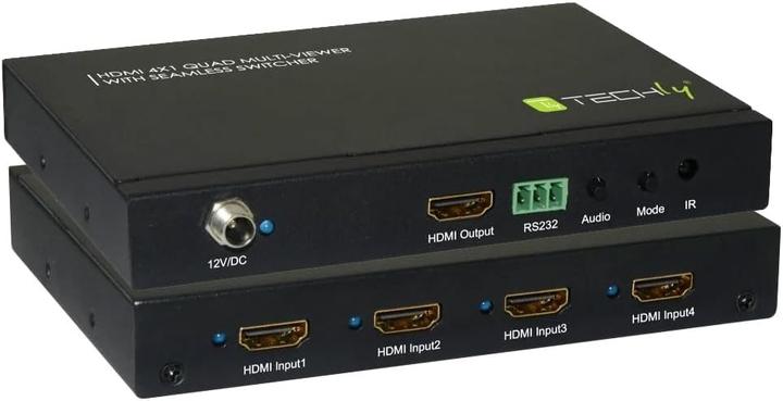 Actual product image Techly HDMI Switch 4X1 Quad Multi-Viewer