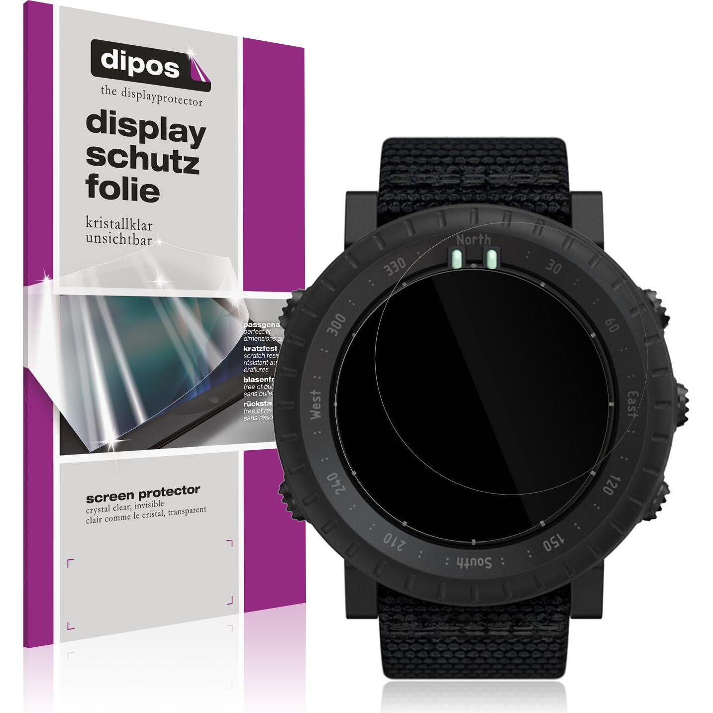 Dipos Schutzfolie Klar für Suunto Core Alpha, Smartwatch Schutzfolie, Transparent