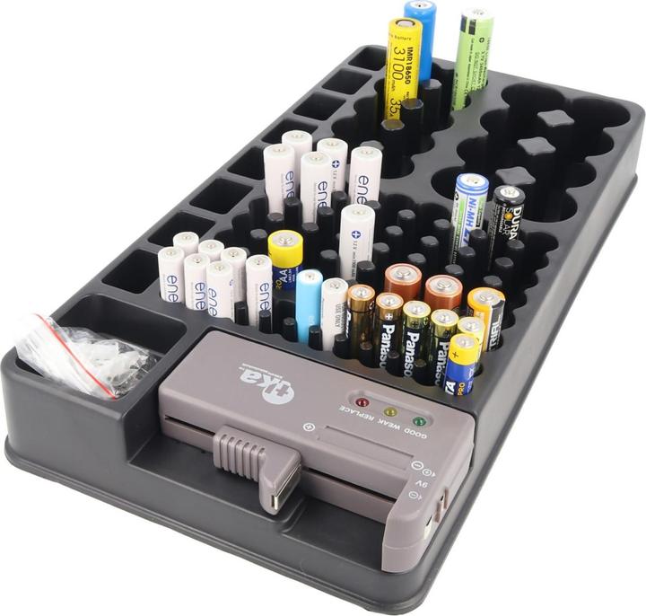 Actual product image AccuCell 2in1 Battery Organiser, Universal Battery Box for 1-110 Battery or Batteries