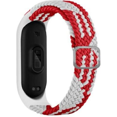 Beline pasek Mi Band 765 Textile redwhite czerwonybialy (Mi Band 7), Uhrenarmband, Rot