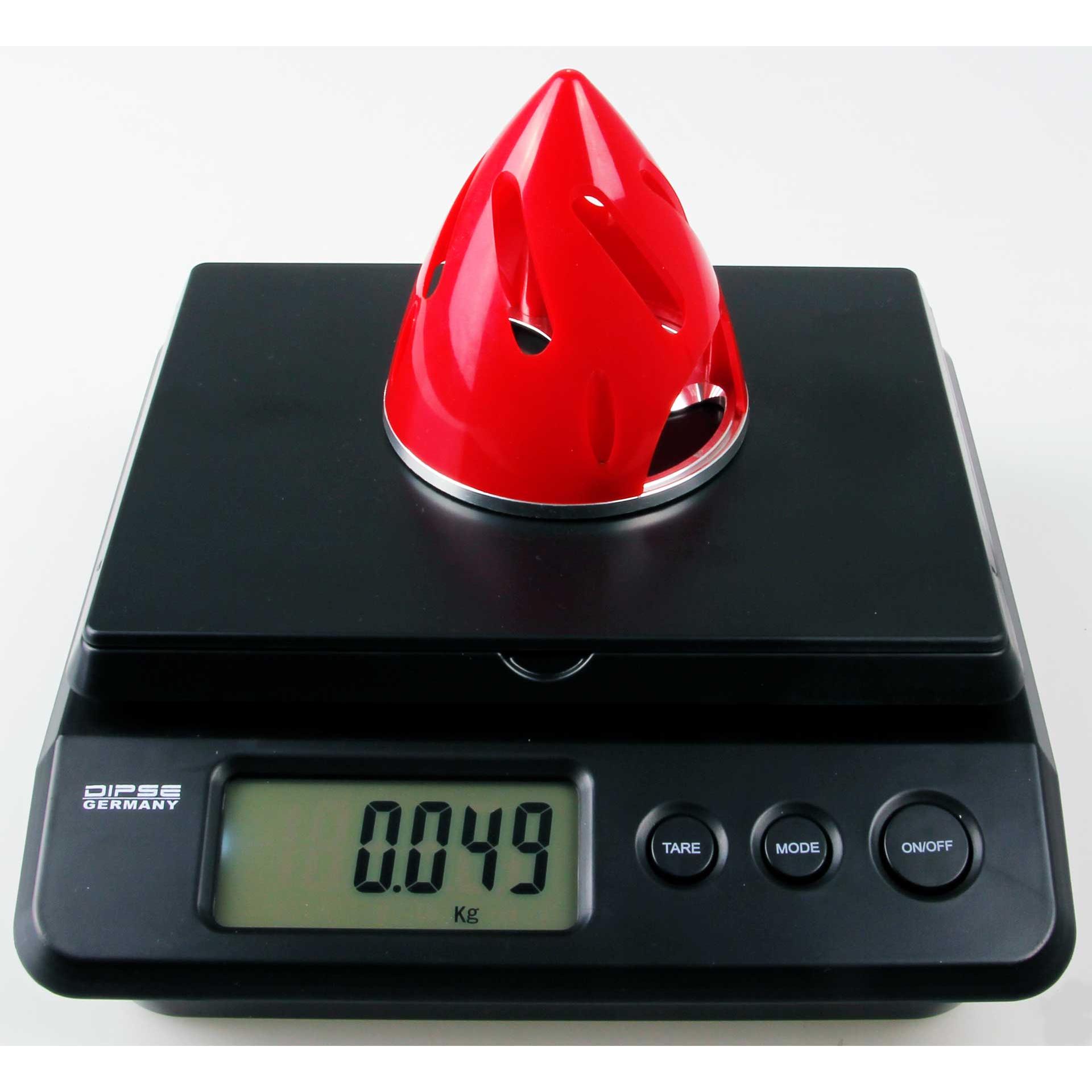 Thumbnail - Kuza Spinner Kunststoff 3,25" 82mm Rot mit Aluminium Basisplatte