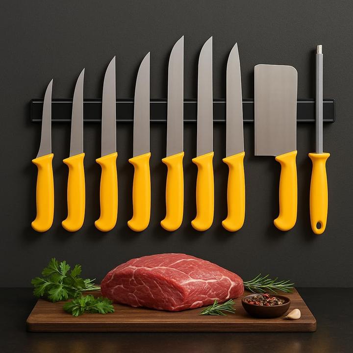Produktbild Messermann Profi Fleischermesser-Set mit Magnetstreifen (23 cm)