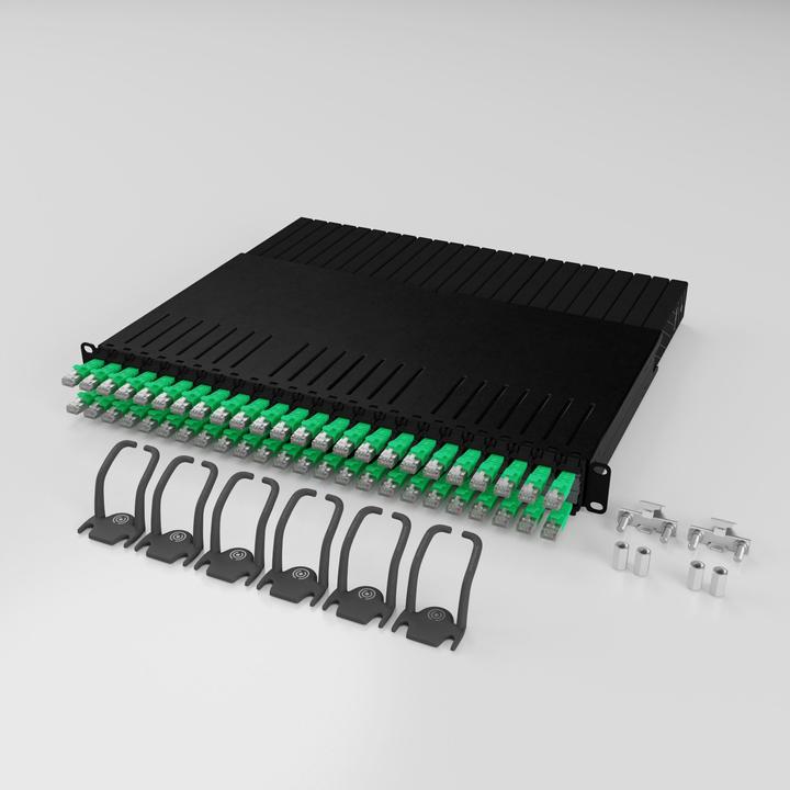 Productafbeelding PATCHBOX één / 8RU / Cat 6A, STP, 0,8 m, groen (STP, CAT6a, 0.80 m)