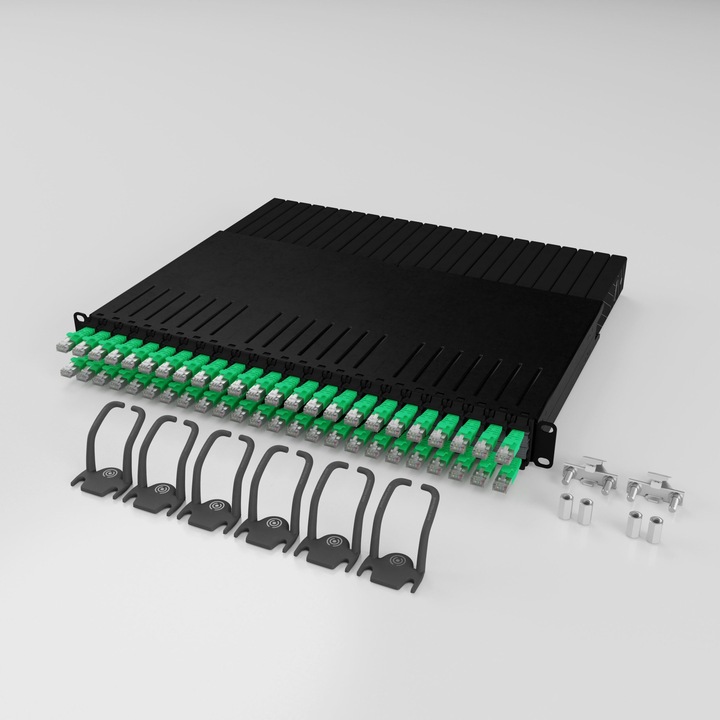 Image du produit PATCHBOX one / 8RU / Cat 6A, STP, 0.8 m, vert (STP, CAT6a, 0.80 m)