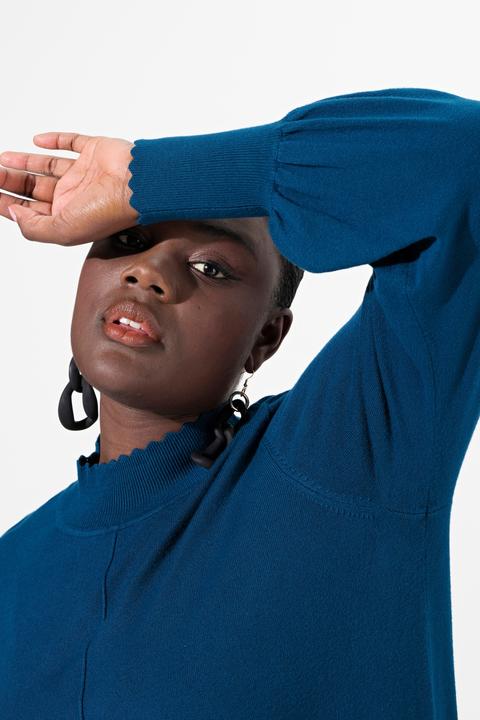 Produktbild Ulla Popken Pullover, Muschelsaum, Stehkragen, Langarm (56)