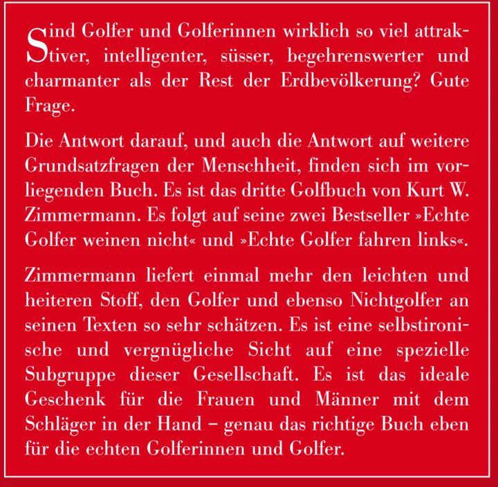 Produktbild Echte Golfer bleiben treu (Deutsch, Kurt W. Zimmermann, 2019)