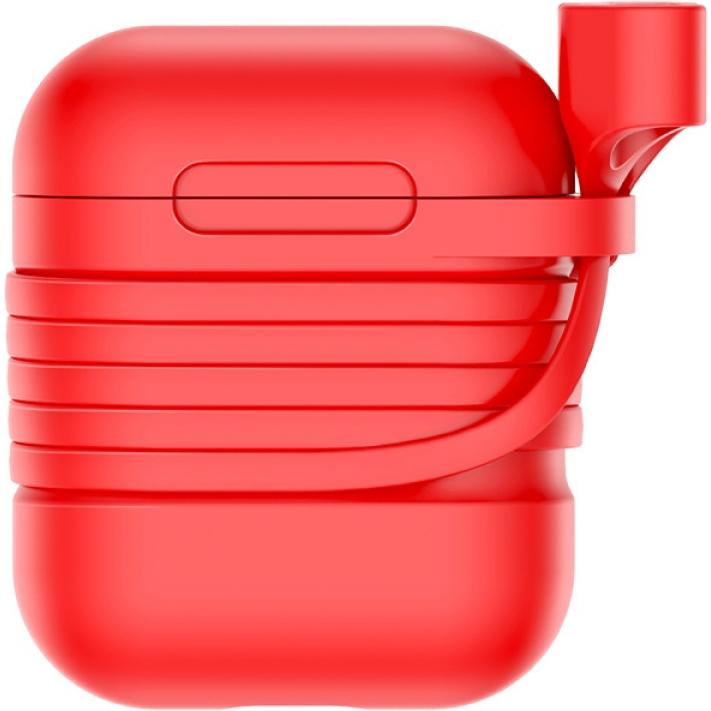 Thumbnail - Baseus Airpods Hülle Silikon Case, Kopfhörertasche + Schutzhülle, Rot