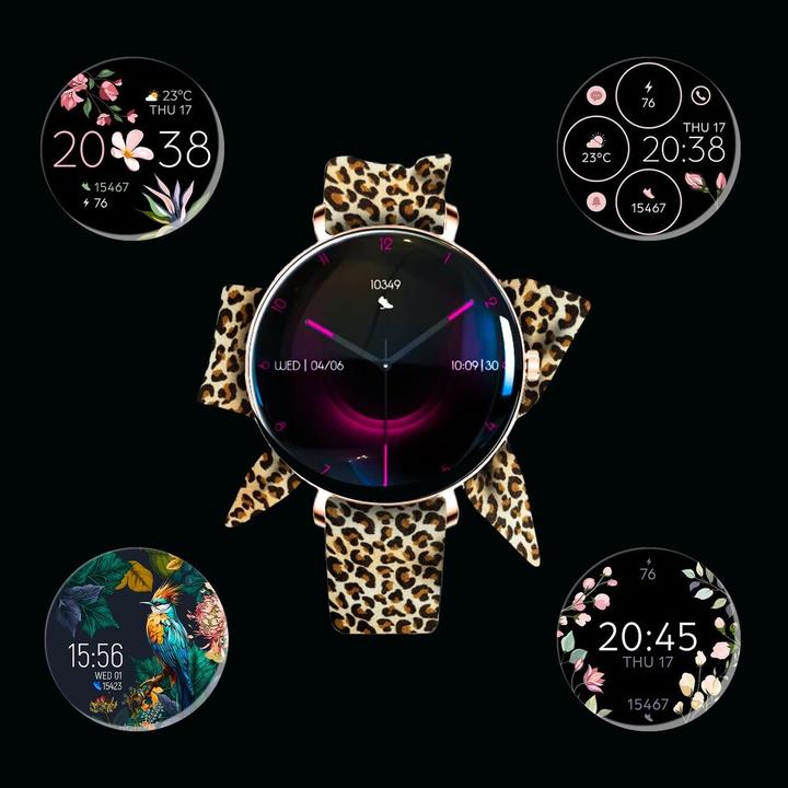 Actual product image Forever Smartwatch SB-370 Rose Gold - Leopard Print