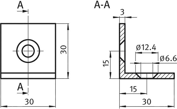 Produktbild Fath Stahlecke 30x30 Artikelsystem für rechteckige Verbindung