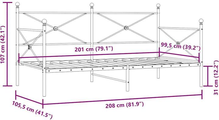 Produktbild vidaXL ausziehbares Tagesbett (100 x 200 cm)