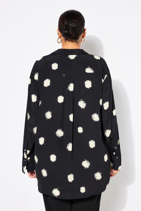 Actual product image Ulla Popken Abstract Polka Dot Long Sleeve Blouse (54)