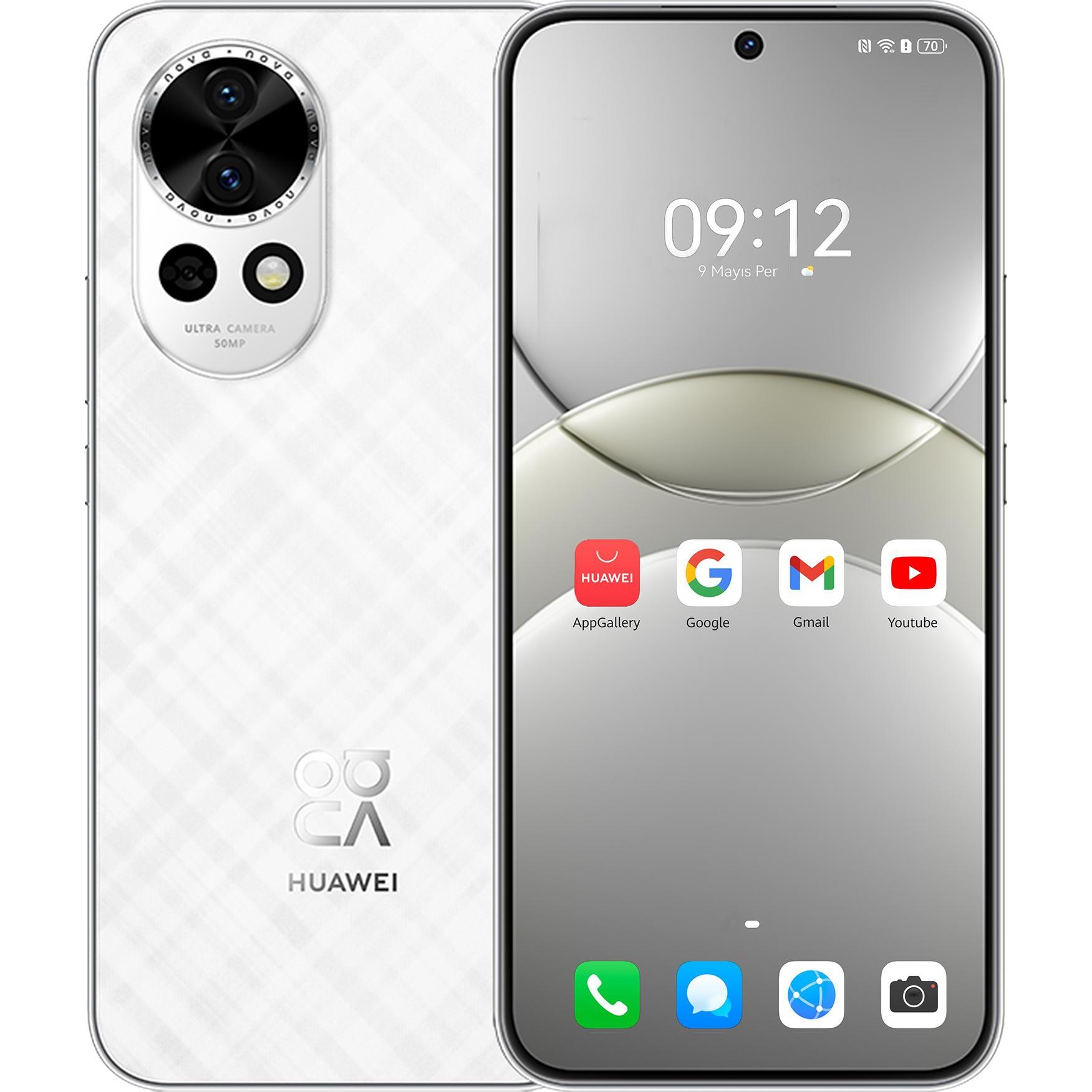 Huawei neu 13 (256 GB, White, 6.69", Dual SIM, 50 Mpx, 4G), Smartphone, Weiss
