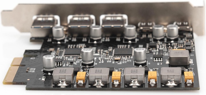 Actual product image Digitus PCIe card 2x USB-C + 3x USB A