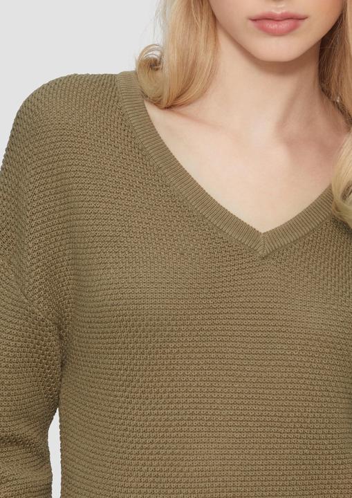 Produktbild S.Oliver Strickpullover Pullover mit Strukturmuster und V-Ausschnitt (M)