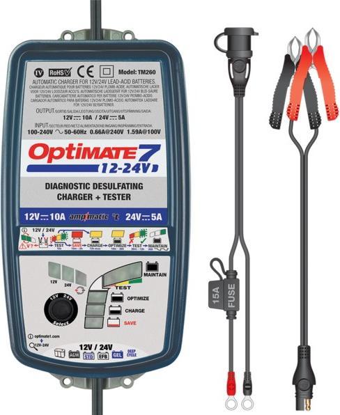 Productafbeelding Tecmate 7 batterij testen lader 12v-24v 10a-5a (12V, 24V, 10 A)