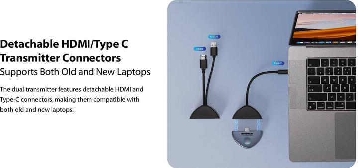 Immagine prodotto SpeaKa Professional SP-TR-500 USB-C® Funkübertragung (Set) 30 m 5 GHz, 2.4 GHz 1 (30 m, HDCP)