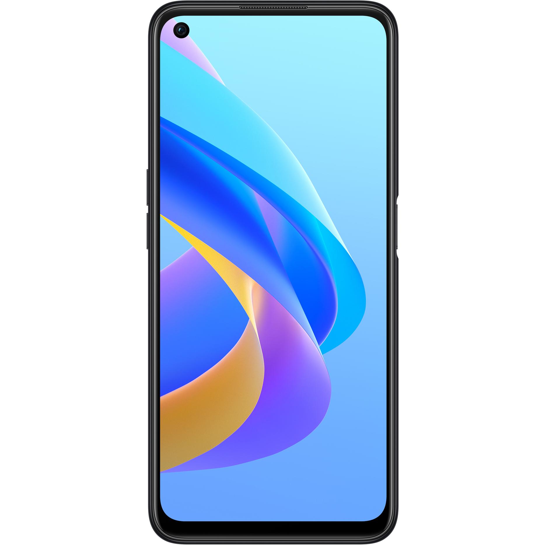 OPPO A76 (128 GB, Glowing Black, 6.56", Dual SIM, 13 Mpx, 4G), Smartphone, Schwarz