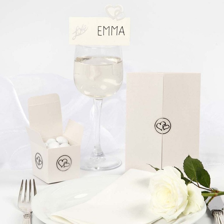 Immagine prodotto Creativ Company Cuore segnaposto 8 x 8,5 cm, 20 pezzi, bianco naturale (20 pz.)