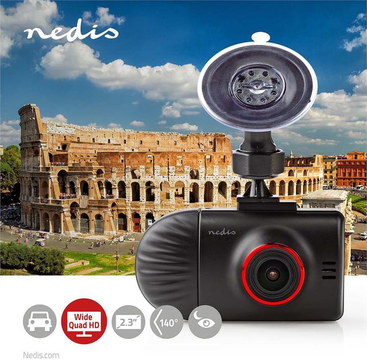 Produktbild Nedis Cityline Rome, Dual Dashcam 1440p, 2.3" (Eingebaute Anzeige, Eingebautes Display, Bluetooth, Nachtsicht, GPS-Empfänger, Beschleunigungssensor, Eingebautes Mikrofon, HD)