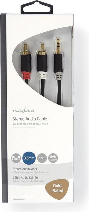 Actual product image Nedis Audio cable stereo jack plug 3.5 mm (0.50 m)