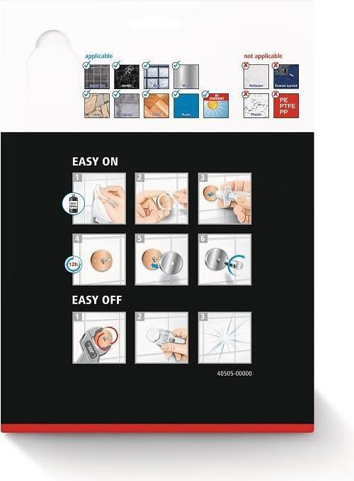 Produktbild tesa ALUXX BLACK Eck-Duschablage inkl. Klebelösung ohne Bohren (20.20 x 20.70 x 9.20 cm)