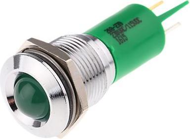 Produktbild RS PRO LED vorst 16mm chrom 230VAC/115VDC grün