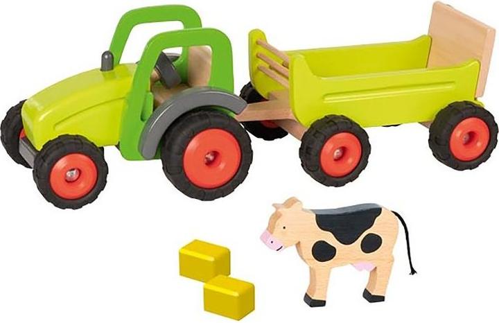 Actual product image Goki Wooden tractor with trailer