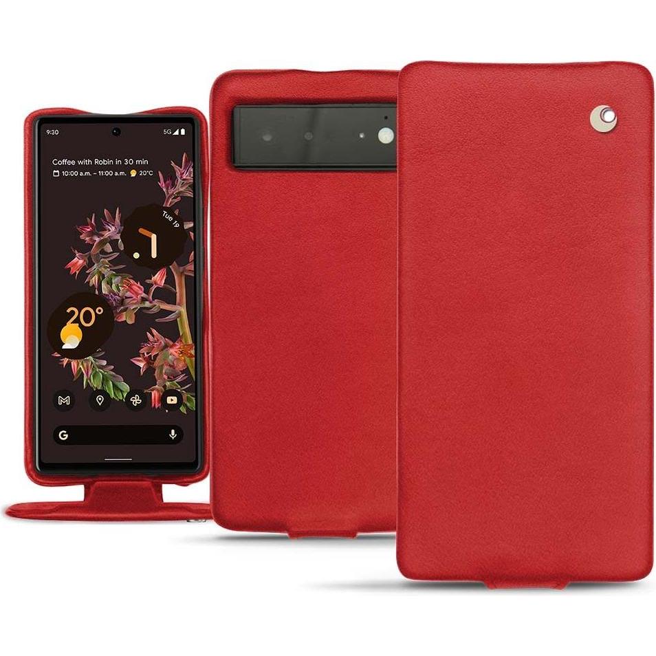 Noreve Lederschutzhülle vertikal (Google Pixel 6), Smartphone Hülle, Rot