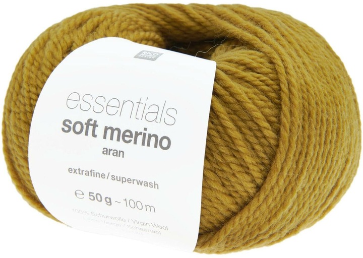 Produktbild Rico Essentials Soft Merino Aran, safran, 50 g, 100 m, 100 % WV (100 m)