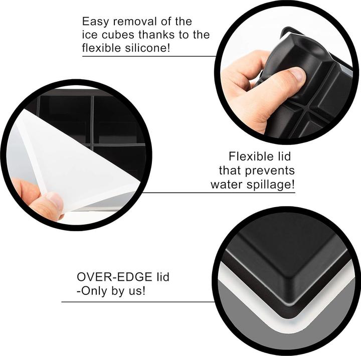 Produktbild ASMI Jumbo Silikon Eiswürfelform mit Deckel
