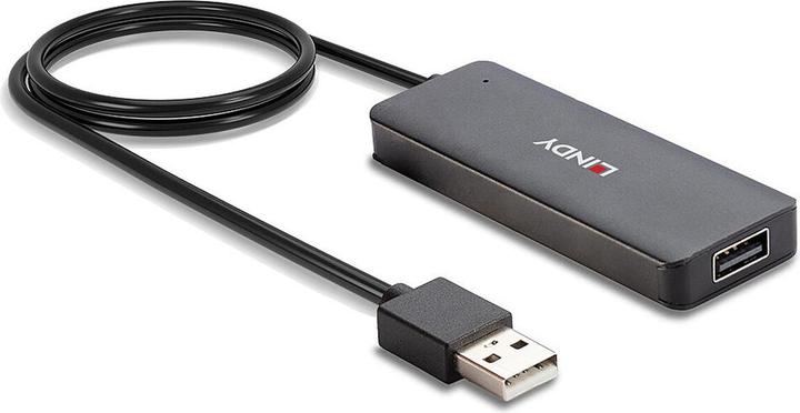Actual product image Lindy 4 Port USB 2.0 Hub For connecting 4 additional USB 2.0 devices (USB-A, 4 ports)