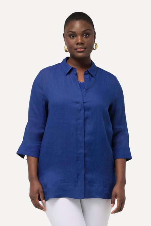 Produktbild Ulla Popken Ramie-Bluse, Hemdkragen, 3/4-Arm (42, 44)
