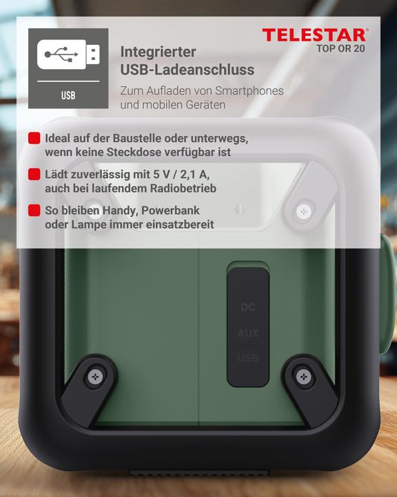 Produktbild Telestar DAB+ Baustellenradio TOP OR 20 (DAB+, FM, Bluetooth)