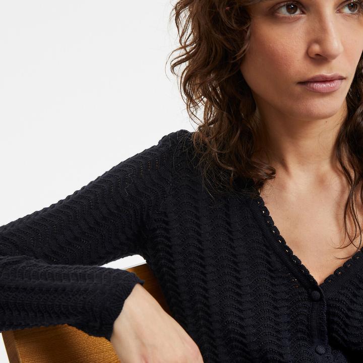 Actual product image La Redoute Collections Feinstrickcardigan mit V-Ausschnitt und Knopfverschluss (M)