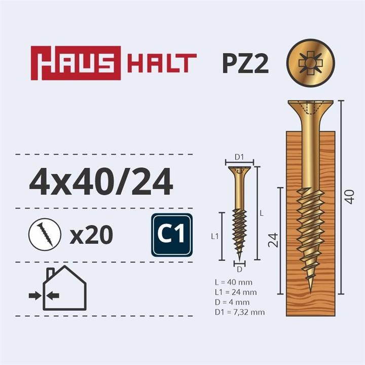 Image du produit Haushalt VIS POUR CARTE À PUCE 4.0X40/24 YLW ZP20PCS G1 (20 Vis par pièce)
