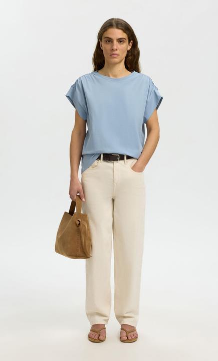 Immagine prodotto Selected Baumwoll Oberteil mit kurzen Ärmeln (M)