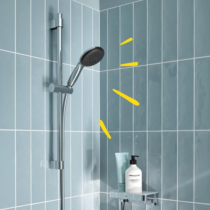 Actual product image Grohe Vitalio Start 110 QuickFix shower rail set, glue or drill, Watersaving Plus, length 600mm, 2 pcs. (2 Beam types, 5.60 l/min)