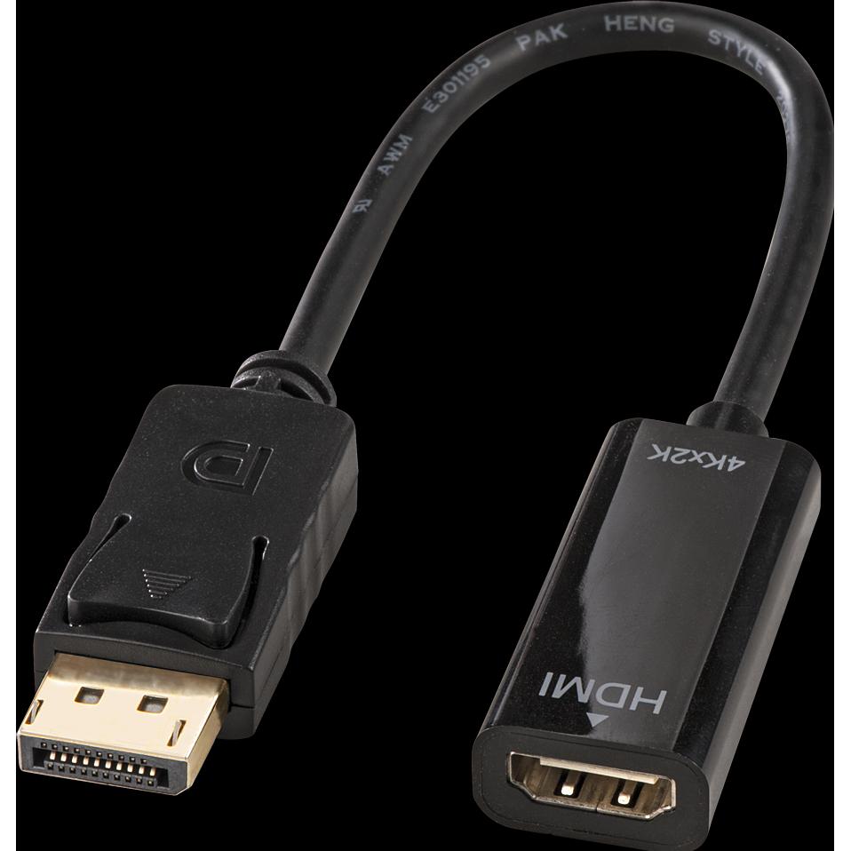 Thumbnail - Lindy DisplayPort zu (HDMI, 12 cm), Data + Video Adapter, Schwarz