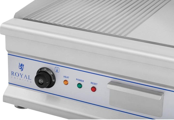 Produktbild Royal Catering Elektro Grillplatte Griddleplatte Griddle Bräter Grill 75cm geriffelt 2 x 3200 W