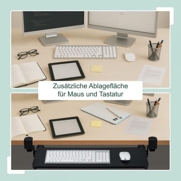Produktbild Relaxdays Ausziehbare Tastaturablage zum Klemmen