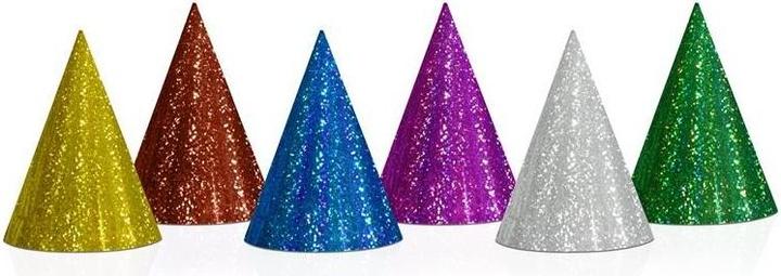 Produktbild Partydeco Holographic party hats, mix, 16cm (1 pkt / 120 pc.) (120 Stück)