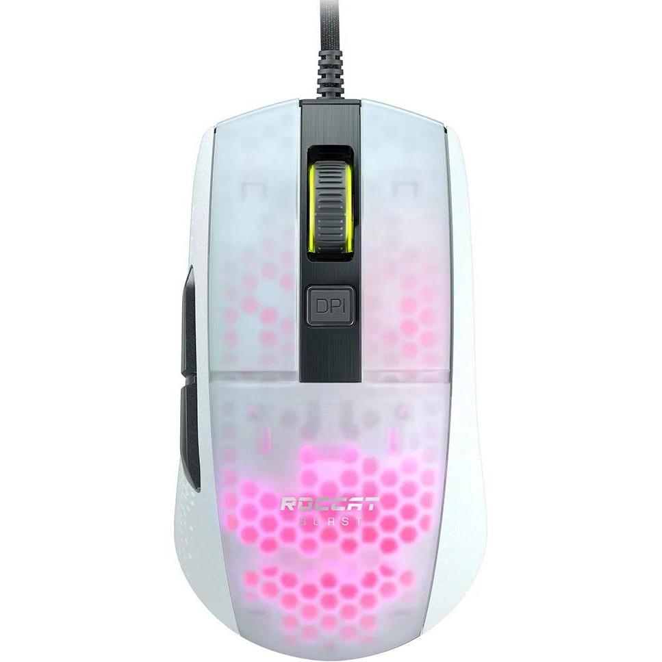 Roccat Lightweight Gaming Burst Pro, Titan Optical Switch, 16000dpi, White (Kabelgebunden), Maus, Weiss